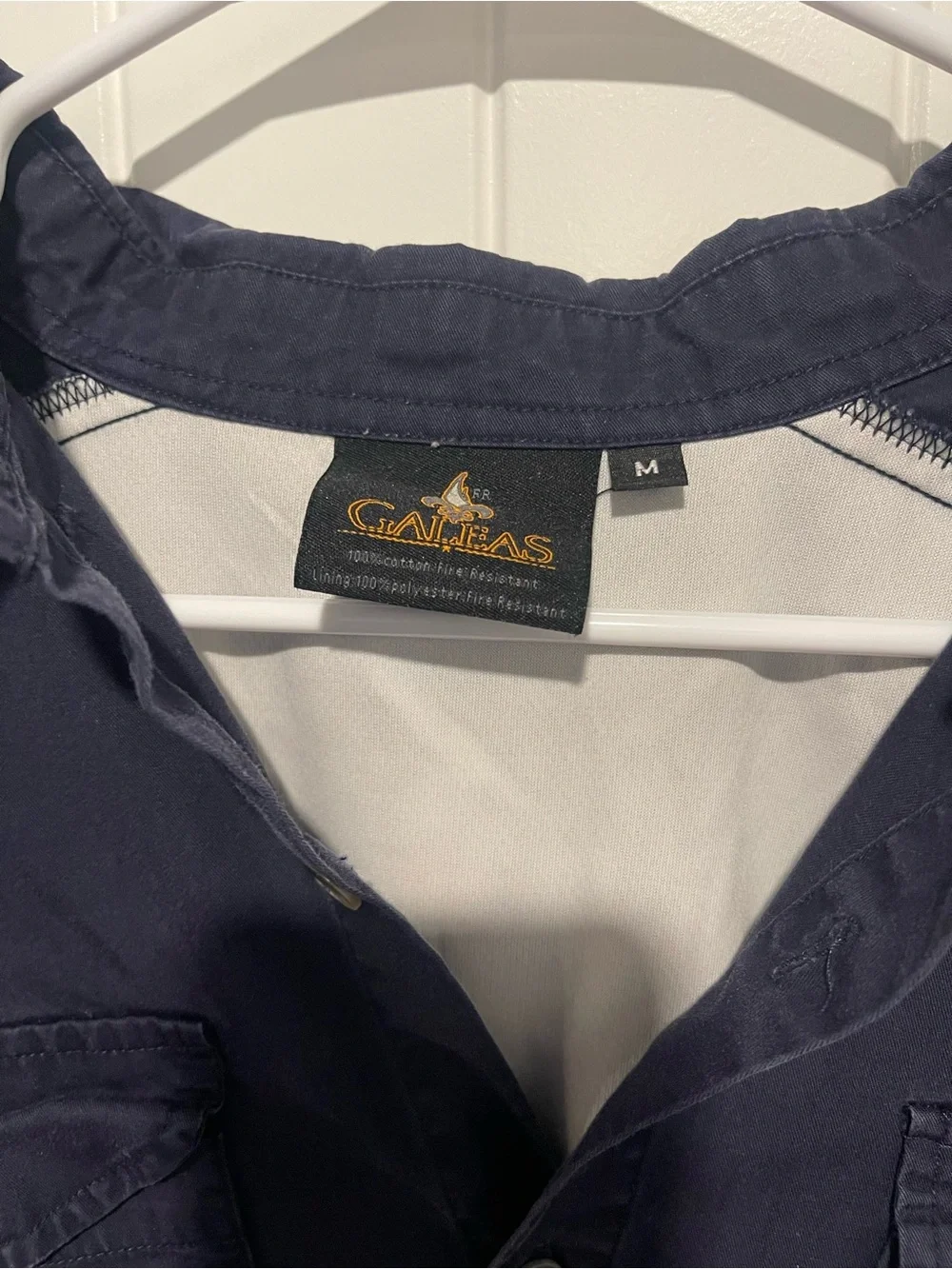 Cajun FR Flame Resistant Fishing Utility Shirt Navy Blue Medium